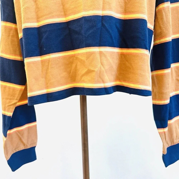 NWT SO Juniors Long Sleeve Pullover Collared Neck Striped Blue Shirt Size Large - Picture 8 of 13